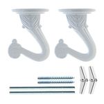 Uotyle Swag Ceiling Hooks for Hanging Plants Heavy Duty with Hardware Set for Ceiling Installation Cavity Wall Fixing White,Pack of 2