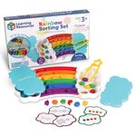 Learning Resources Rainbow Sorting Set,37 Pieces, Ages 3+, fine Motor Skills, Sorting, Patterning, Addition Skills, Toddler Learning Toys, Baby Toddler Toys, Learning & Education Toys, Sensory Tray