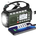 PRUNUS J-924 Wind Up Radio DAB/FM, Rechargeable Radios with 10000mAh, Solar Radios, Digital Radio with Bluetooth, sleep timer, Crank, Torch, Reading Lamp & SOS for Camping and Emergencies