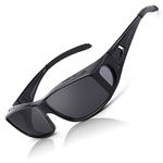 LVIOE Fit Over Glasses Sunglasses Wrap Around Polarized Sunglasses with UV Protection for Men and Women Driving CLS0311