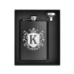 Ugiftcorner Monogrammed Gifts for Men Personalized Initial Gifts Groomsmen Gifts Christmas Birthday Gifts for Brother Dad Grandpa Stainless Steel Hip Flask for Liquor for Men 8 OZ with Funnel Letter K