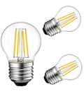 Homesake ® Edison Tungsten Filament Round Antique Glass Light Bulbs Vintage Base E27 Bulb Yellow Light For Home Decoration Living Room/Hall/Balcony/Restaurant Bar Lighting (G45 Pack of 3)