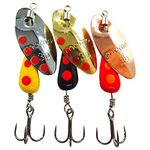 momolures Trout Lures In-line Blade Spinner 3.5g 4.7g the most effective color assorted set (3pcs - 4.7g Assort)