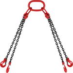 Happybuy 8MM Lifting Chain Sling with Hooks, 4 Leg Chain Sling Chain Sling, 1.5M Lifting Chains Chain Hanging with Shortners Crane 11023LBS / 5T, Red