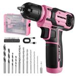 WORKPRO 8V Cordless Drill Driver Set, Electric Screwdriver 3/8" Keyless Chuck, Max Torque 12 N.m, 2 Ah Battery with 21 Pcs Accessories and Single Layer Stack & Carry Box, Ideal for Home DIY Project