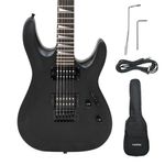 Kadence Electric Guitar - Full Size Poplar Solid Body Electric Guitars with Humbucker Pickups, SG Style Body Shape and Tremelo