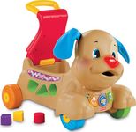 Fisher-Price Laugh & Learn Musical Baby Walker, Stride-to-Ride Puppy, Ride-On Toy with Lights Songs & Blocks for Infant to Toddler