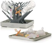 haakaa Baby Bottle Drying Rack, Space Saving Bottle Drying Tree for Bottles/Pump Parts/Pacifiers and Other Baby Essentials, Easy-Store Dryer Rack Great for Home & Travel, BPA Free (Slate Grey)