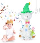 Bighaki808 Dancing Sheep Mimicking Toy, Record & Repeats What You Say Singing Sunny Plush Toy Electronic Funny Dancing Talking Repeating Creative Lighting Kids Toys (Sheep)