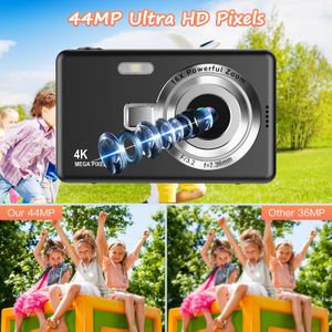 1080P 44MP Digital Camera – Black, High-Resolution Photography