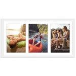 Americanflat 8x16 Panoramic Picture Frame in White - Three 7x5 Photo Frame Openings - Multi Aperture Collage Picture Frame with Horizontal and Vertical Format for Wall and Tabletop