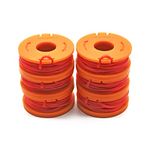 WETOOLPLUS 0.065" 10Ft Replacement Trimmer Spool Line WTA0018 for Select Worx Cordless String Trimmers,Compatibal with Worx WA0010 (6 Pack Orange)