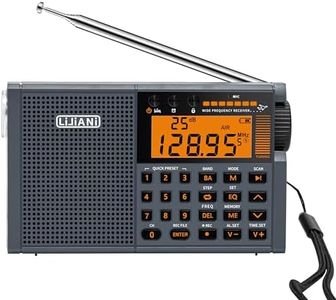 Portable Shortwave Radio AIR/VHF/AM/FM/Weather 6-Bands Receiver with Bluetooth/TF Card,Flashlight,Digital Recording, Alarm Clock,Powered by 2000mah Battery,Super Bass/EQ,Type-C Jack A320