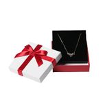 White Kraft Gift Boxes With Red Ribbon Jewellery Cardboard Small Gift Boxes With Lids For Presents Necklace Bracelet Earrings Rings Bangle Charms Wholesale Sets (Necklace/Earrings/Ring)