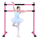 Portable Freestanding Ballet Barre for Kids, Height Adjustable Lightweight Ballet Bar Perfect for Dance & Pilates & Stretch & Fitness Training at Home Gym and Dance Studio Workout (Pink)