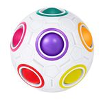 ROXENDA Magic Rainbow Ball, Skill Game Puzzle Ball - Brain Teaser & Fidget Ball for Children and Adults (White)