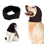 yesQFS Quiet Ears for Dogs Anxiety, Dog Quiet Ears Muffs Noise Protection, Dog Snoods Ear Covers for Noise, Pet Ear Flap Head Wrap for Anxiety Relief Grooming Bathing Calming Drying (black,L)
