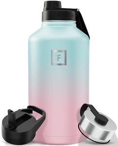 IRON °FLASK Sports Water Bottle - 64 Oz 3 Lids (Wide Spout Lid), Leak Proof - Stainless Steel Gym & Sport Bottles for Men, Women & Kids - Double Walled, Insulated Thermos, Metal Canteen