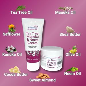 Tea Tree Manuka Neem Cream 350ml – Antibacterial, Antifungal Skin Relief