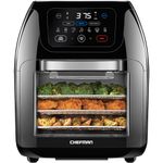 CHEFMAN Multifunctional Digital AirFryer+ Rotisserie,Dehydrator, Convection Oven17 Touch Screen Presets Fry,Roast,Dehydrate, Bake, XL 10L Family Size,Auto Shutoff,Large Easy-View Window Black,10 Quart