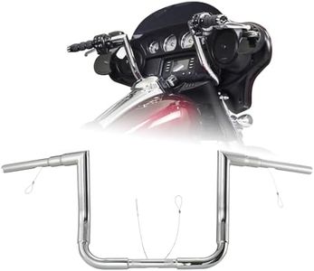 10" Rise Handlebars 1-1/2" Bagger Ape Hangers for Harley 1996-2023 Street Glide FLHX/Electra Glide FLHT/Ultra Limited FLHTK/Tri-Glide FLHTCUTG Models, Right Angle Bar Style, Chrome