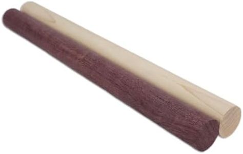 Wooden Dowel Rods - Hard Maple and Purpleheart in Each Pack - 1 x 12 Inch (Pack of 2) - Kiln-Dried Unfinished Natural Hardwood Dowels for Crafts and Woodworking