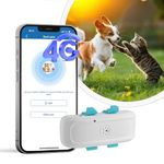 Mini GPS Cat Tracker Dog GPS Tracker Real Time Location Tracking Waterproof Pet Tracker with Free APP No Monthly Fees Geofence Alarm Monitor Activity GPS Tracker for Dogs Unlimited Range