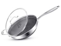 INTIGNIS® 28cm Stainless Steel Wok with Lid | 5L Heavy-Duty Non-Stick Wok Pan | Induction, Oven Safe | Dishwasher Safe | Anti Scratch | Large Frying Pan with Lid for All Hobs