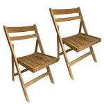 Durabull - Fold Up Hardwood Chairs. Indoor & Outdoor use. Foldable Folding Chairs for Dining, Office, Garden, Patio, BBQ, Functions & Events. No Assembly (Beech, 2 Pack)
