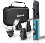 kensen Body Hair Trimmer for Men 3-in-1 Beard Trimmer for Men, Manscape Men's Groin & Pubic Hair Trimmer IPX6 Waterproof Wet/Dry Hair Clippers for Mens Rechargeable Electric Razor for Mens (Blue)