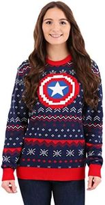 Marvel: Captain America Ugly Christmas Sweater Medium Blue