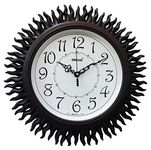 Oreva AQ 6207 Plastic with Wooden Look Designer Wall Clock (32.5 x 32.5 x 4.8 cm, Cola)