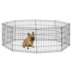 New World Dog Exercise Pen and Playpen without a Door; 60.96 cm by 60.96 cm; Black E-Coated; B550-24