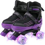 Kids Roller Skates for Girls Boys Adjustable Roller Skates with Light Up Wheels, Fun Illuminating for Girls Boys, Roller skates for Kids Beginners, Suitable for Both Indoor and Outdoor Use, Medium