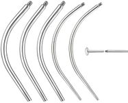 BodyAce 14G 16G 18G 20G Piercing Taper, Stainless Steel Threadless Insertion Pin Screw On Assistant Tool, Curved Body Piercing Stretching Kit for Ear/Nose/Navel/Lip/Eyebrow, Stainless Steel, no