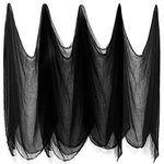 MIAHART Halloween Creepy Cloth Black Creepy Gauze Spooky Halloween Decorations for Haunted Houses Party Doorways Decor 6.5ft x13ft (2mx4m)