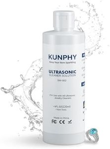 KUNPHY Jewelry Cleaner, Sonic Cleaner Solution - Jewelry Cleaner for Gold, Silver, Platinum Diamonds and Non-Porous Precious & Semi-Precious Jewelry 4 oz(120ml)