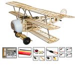 Dancing Wings Hobby Upgrade Fokker Dr.I Balsa Wood Model Aircraft, 770mm Laser Cut RC Plane Kit to Build, DIY Electric Powered Model Aeroplane Kits for Self Assemble (S1704B)