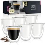 Moritz & Moritz Barista Napoli 6 x 60 ml Double Walled Espresso Cups - Espresso Glasses Set of 6 Hot and Cold Drinks - Dishwasher-Safe - Expresso Coffee Cup - Double Espresso Cup - Espresso Thermos