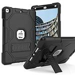 ZoneFoker iPad 9th/8th/7th Generation Case, iPad 10.2 2021/2020/2019 Case, Slim Heavy Duty Shockproof Rugged Case Hard PC+Silicone Hybrid High Impact Full Body Protective Case (Black)