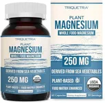 Organic Magnesium | Whole Food Magnesium - Plant-Based, Organic Sea Vegetable Complex - 250 mg Magnesium Per Serving | Water Extracted | Gentle on Stomach | Energy, Sleep, Muscle, Heart - 60 Capsules