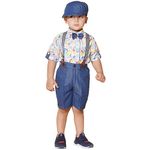 AJ DEZINES Kids Cotton Solid Shirt Shorts Set For Boys With Cap and Suspender (CA-56-BLUE-2)