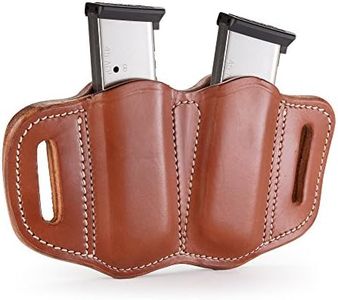 1791 GUNLEATHER 2.1 Mag Holster - Double Mag Pouch for Single Stack Mags, OWB Magazine Pouch for Belts - Classic Brown