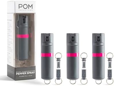 POM Pepper Spray Flip Top Keychain - Maximum Strength OC Spray Self Defenes - 25 Bursts, 10ft Range - Accurate Stream Pattern