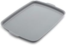 GreenPan Premiere Ovenware Healthy Ceramic Nonstick 18" x 13" Half Rectangular Baking Pan, Cast Aluminum Bakeware, Warp-Free, Oven and Broiler Safe to 600F,Dishwasher Safe, PFAS-Free, Gray