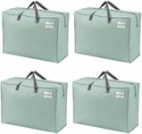 VENO 4 Pack Storage Moving Bags, Organizer Bag, Storage Tote, Zipper On Top, Sturdy, Carrying Bag, Camping Bag for Clothes, Bedding, Comforters, Pillows (27 Gallon Light Green, 4 Pack)