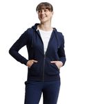 Jockey Women's Super Combed Cotton French Terry Fabric Hoodie Jacket with Side Pockets_Style_AW30_Navy Blazer_M