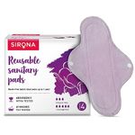 Sirona Reusable Pads for Women | 3 Regular Pads + 1 Overnight Pad | Cloth Pads for Women for Period, Reusable Sanitary Pads for Women, Rash Free Fabric, Skin Friendly, Lasts Up To 1 Year - (Pack of 4)