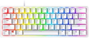 Razer Huntsman Mini 60% Gaming Keyboard: Fast Keyboard Switches - Linear Optical Switches - Chroma RGB Lighting - PBT Keycaps - Onboard Memory - Mercury White