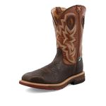 Twisted X Mens 12" Western Work Boot brown Size: 12